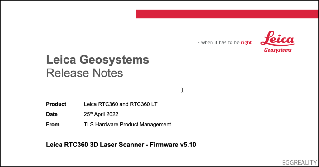 Leica RTC360 3D Laser Scanner - Firmware v5.10